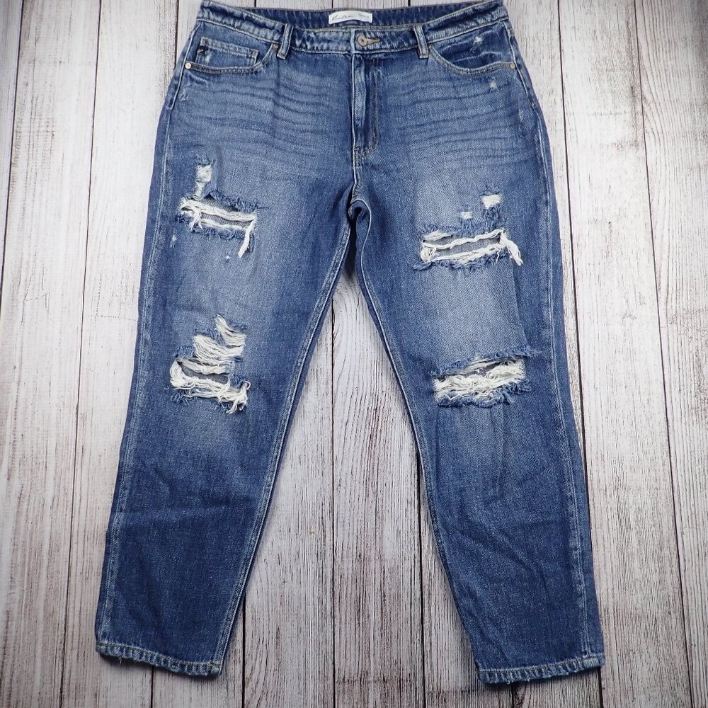 KanCan Maurices Distressed Straight leg Jeans Womens 32 High Rise